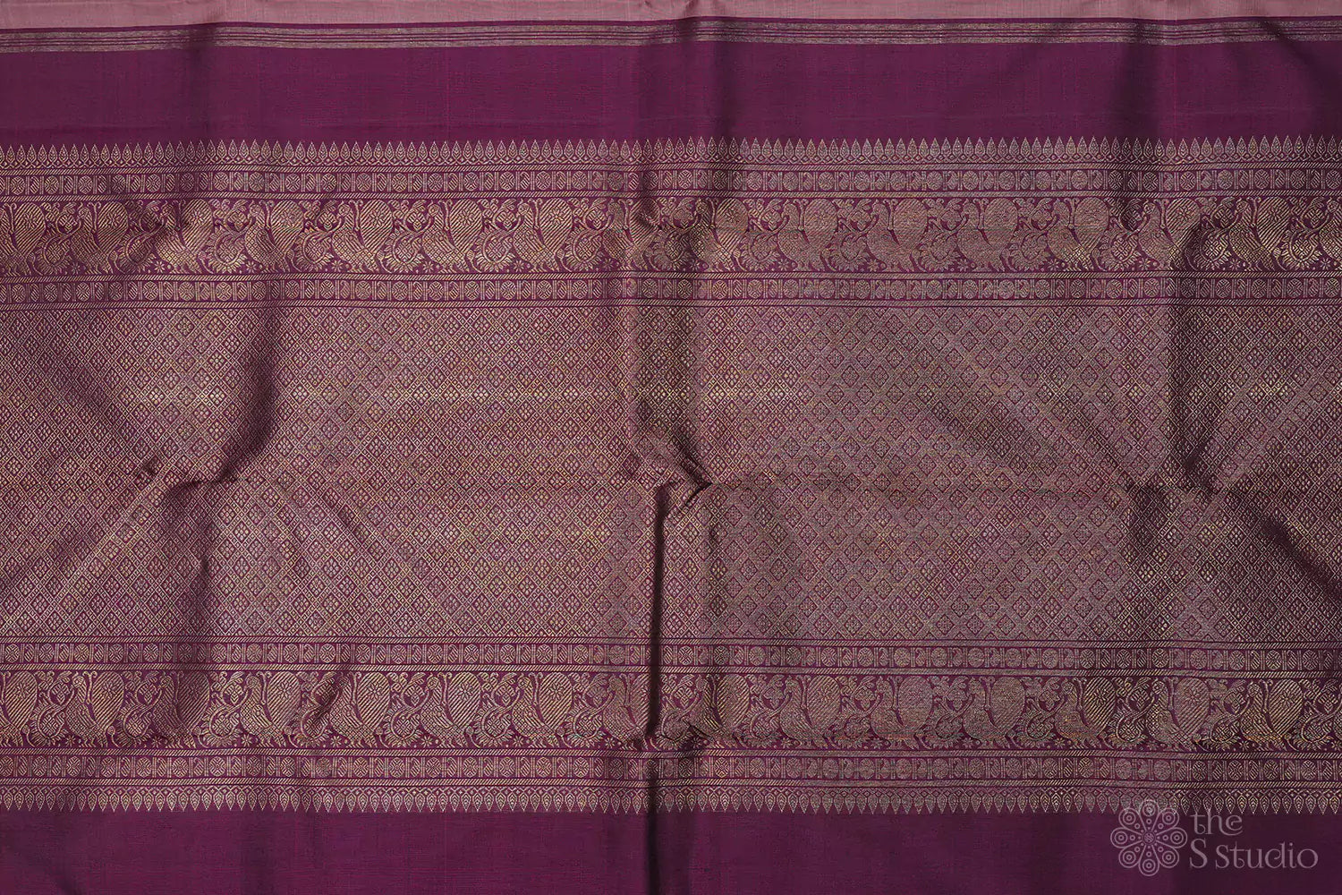Onion pink kanjivaram saree with small buttas