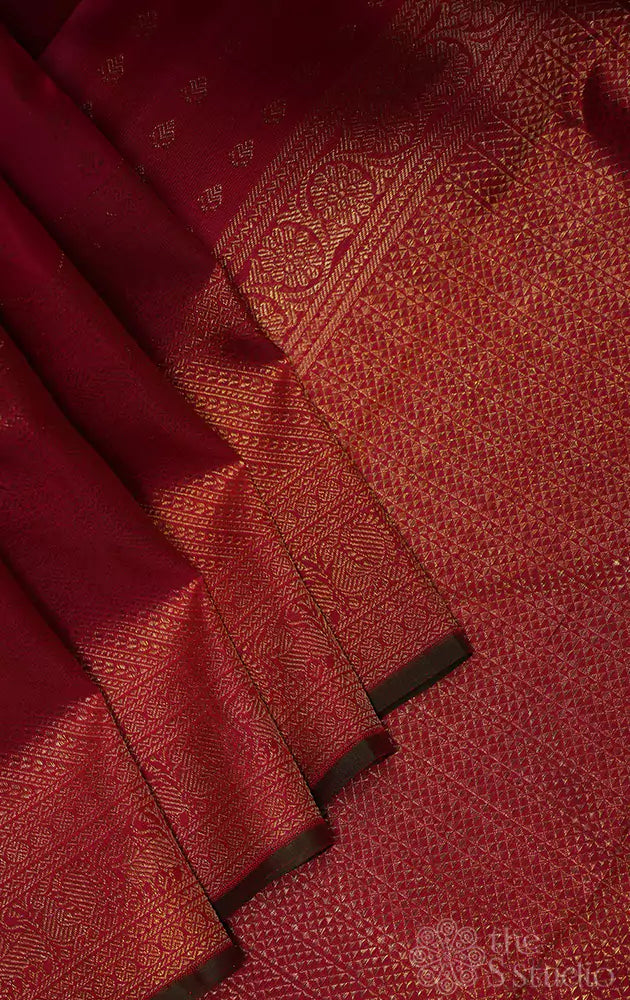 Red kanchipuram bridal silk saree