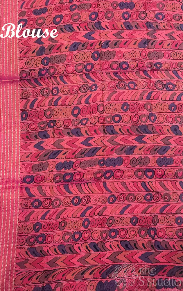 Elachi green kanchi designer kalamkari saree