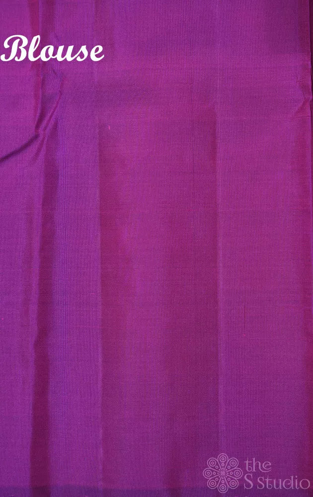 Purple kanchipuram silk saree with zari rich border