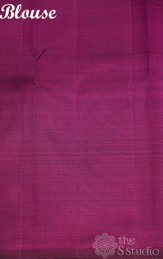 Yellow and magenta partly pallu kanchi silk saree