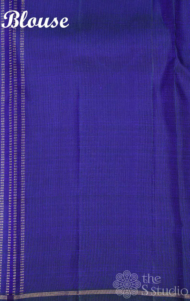 Dark lavendar kanchi silk saree with vertical zari stripes