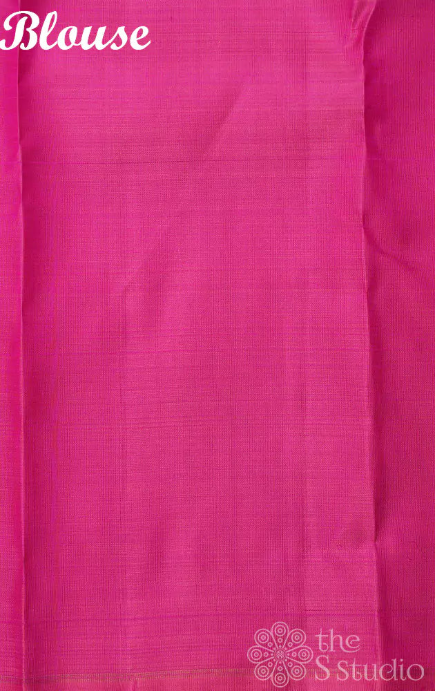 Purple kanjivarm saree woven with pure zari kolam buttas
