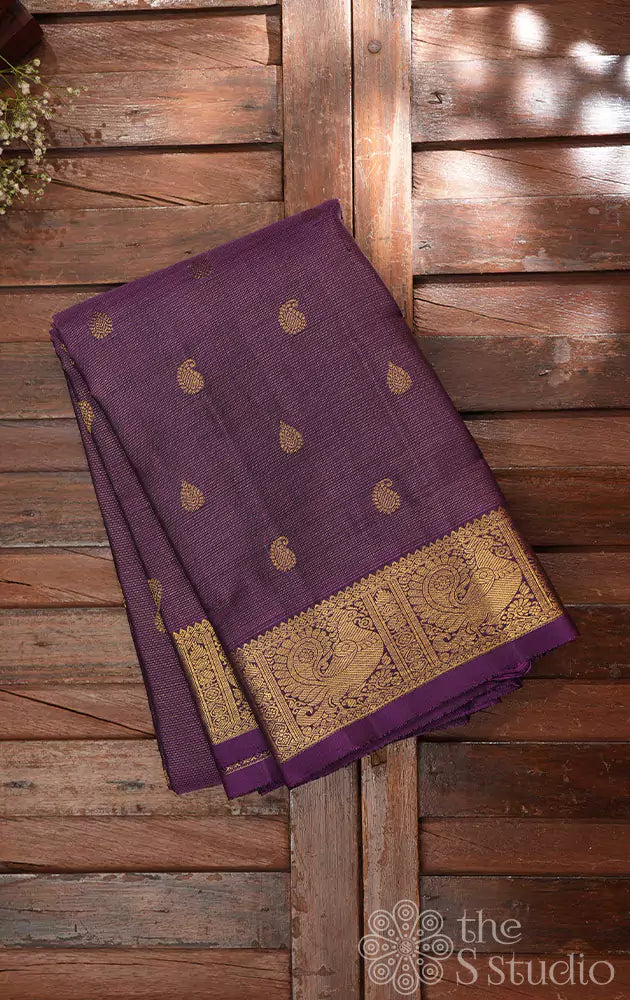 Deep purple vairaoosi kanjivaram saree