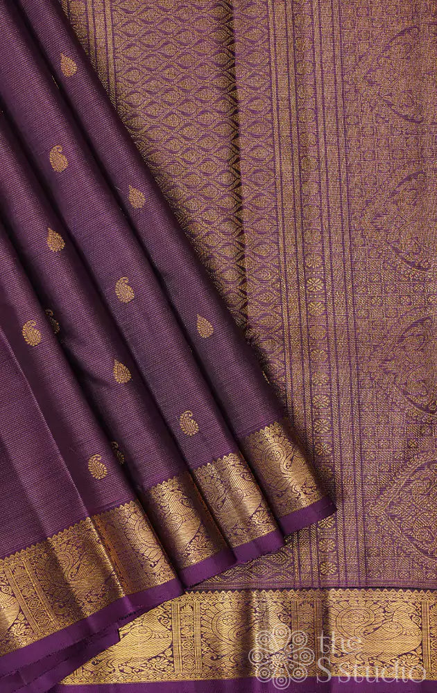 Deep purple vairaoosi kanjivaram saree