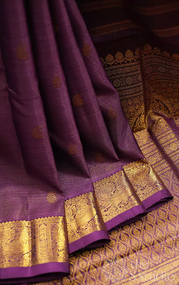 Deep purple vairaoosi kanjivaram saree