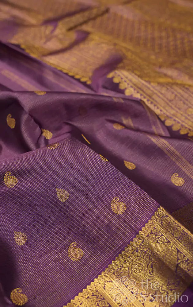 Deep purple vairaoosi kanjivaram saree