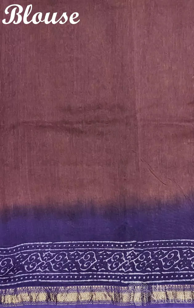 Turkish rose maheshwari cotton silk saree with violet border