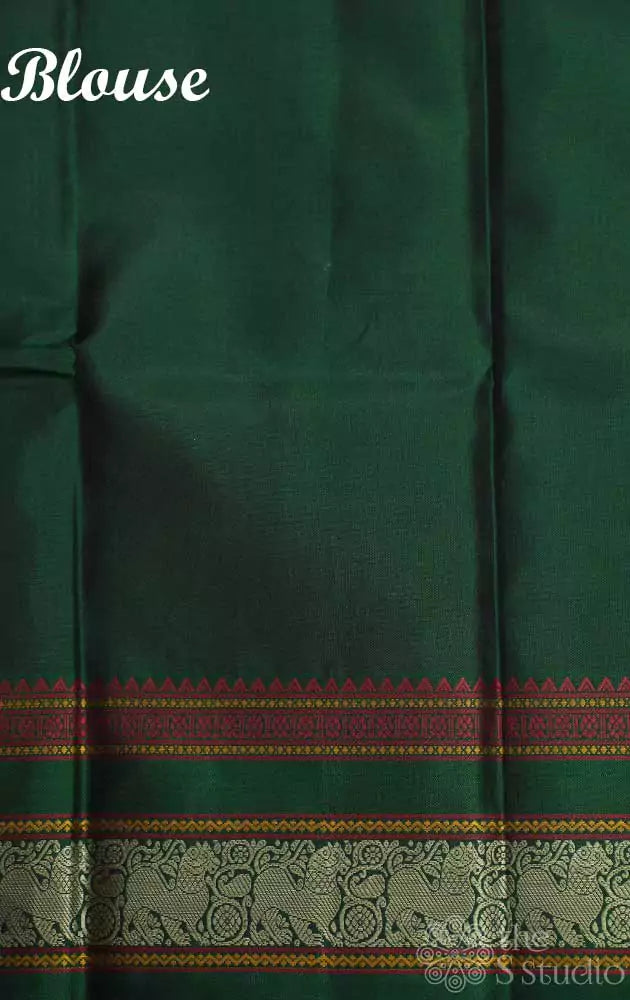 Violetish grey threadwork kanchi silk saree