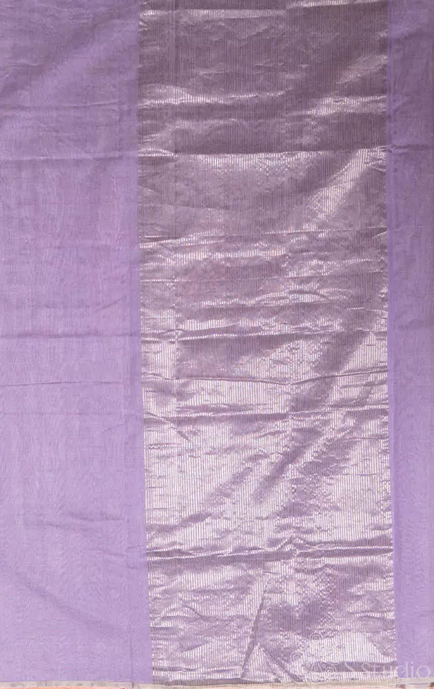 Lavender plain chanderin tissue silk saree