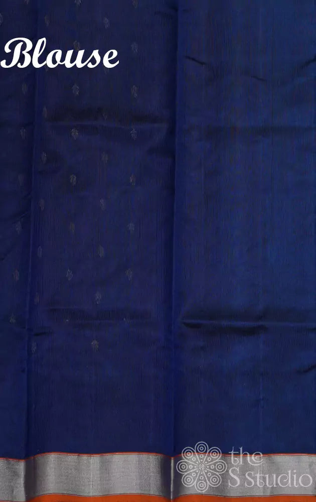 Royal blue handloom chanderi silk saree