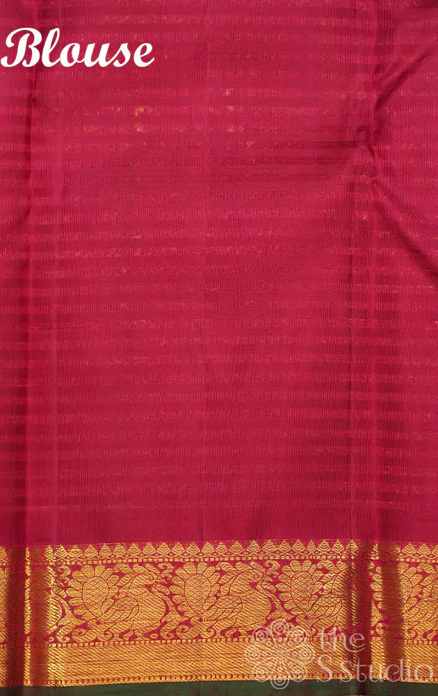 Sunflower Yellow kanchi silk saree  with korvai maroon border