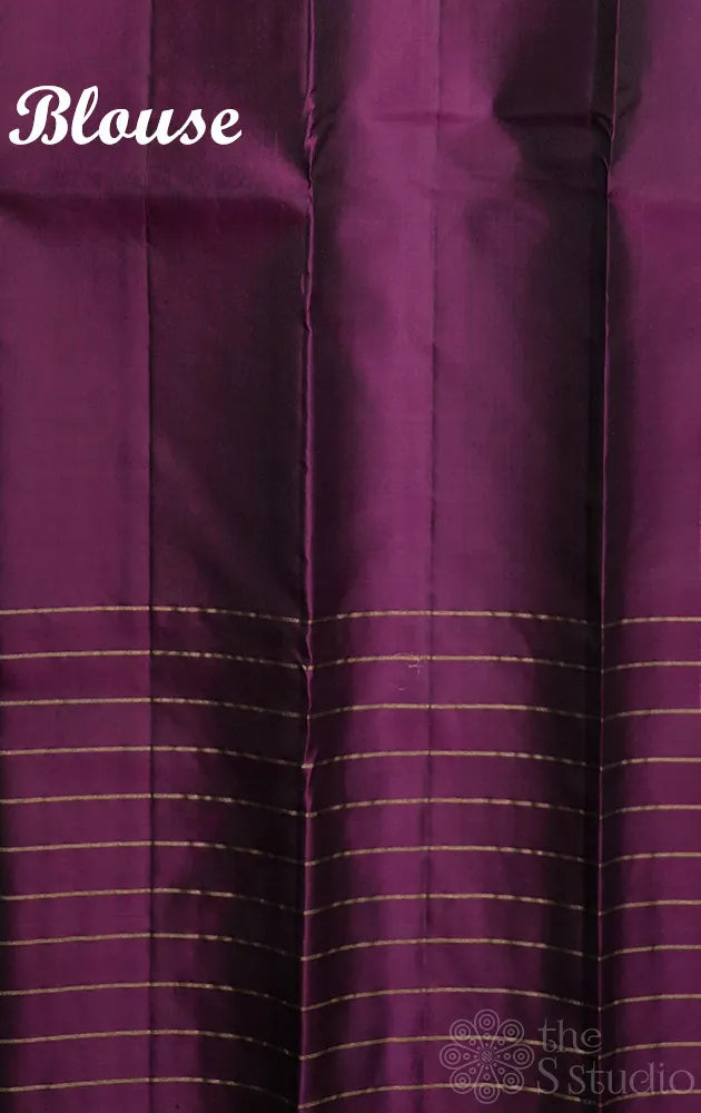 Rexona green soft silk saree with purple border