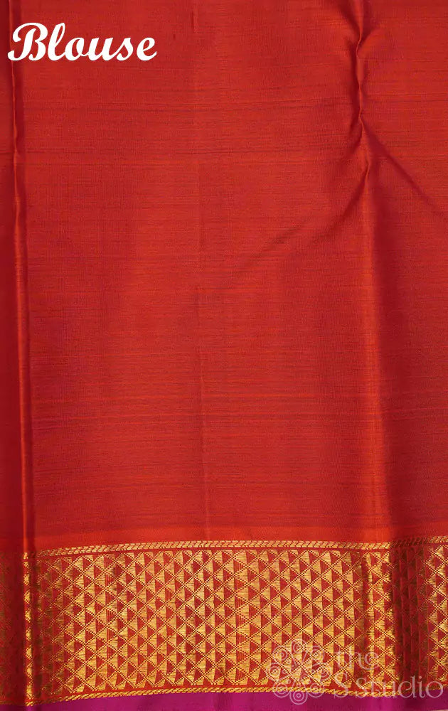 Methi green kanchipuram silk saree with brocade pallu and border