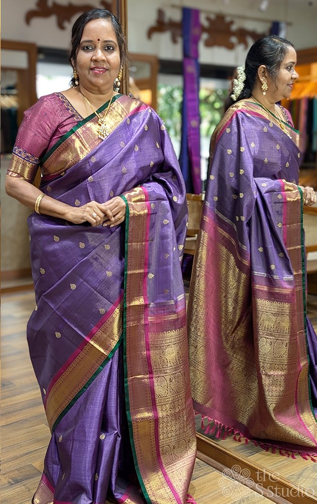 Violet vairaoosi kanchipuram silk saree