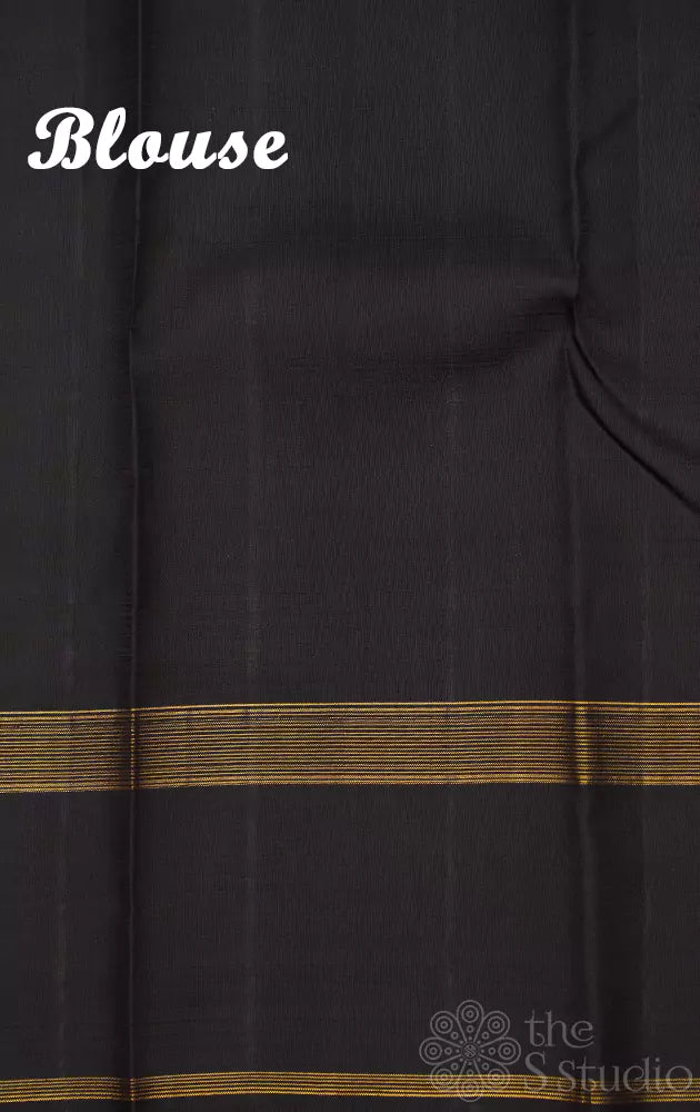 Yellow and pink checked kanjivaram silk saree