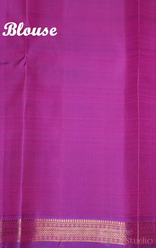 Onion pink kanchi silk saree with purple small border