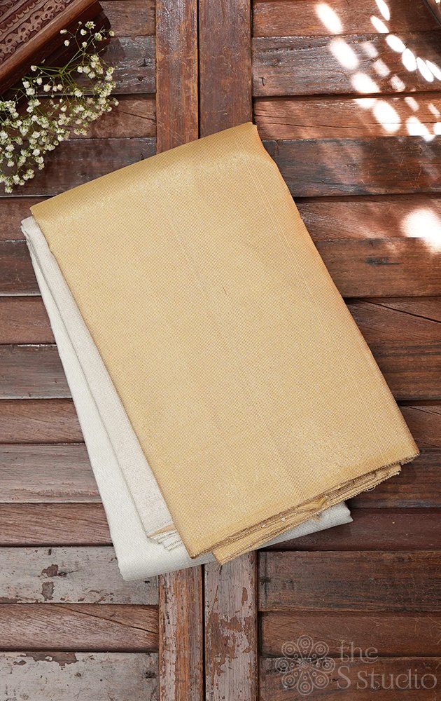 Silver and gold tissue kanchipuram silk saree for onam