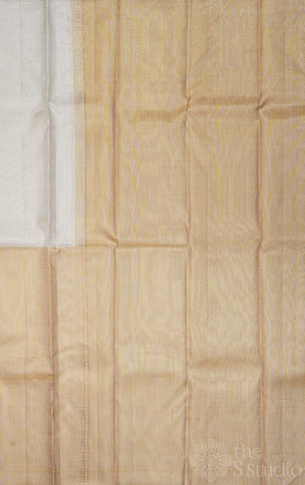 Silver and gold tissue kanchipuram silk saree for onam