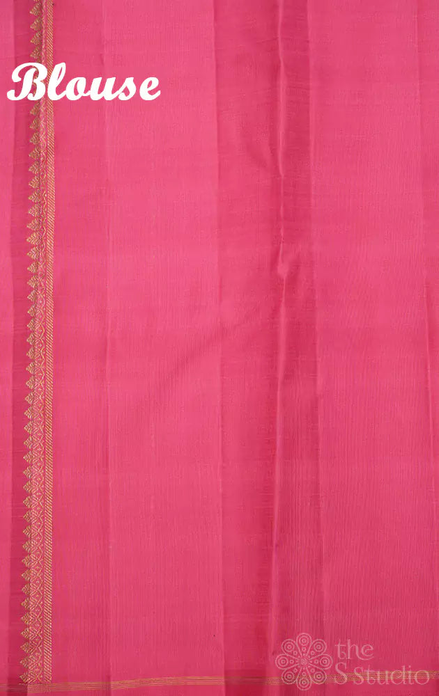 Anandha blue kanjivaram silk saree with kolam buttas