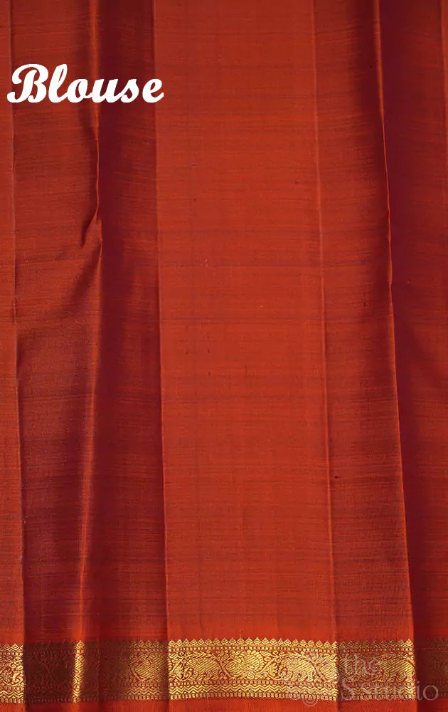 Paaku brown small border kanjivaram silk saree