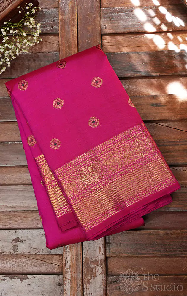 Ranipink kanjivaram silk saree for wedding