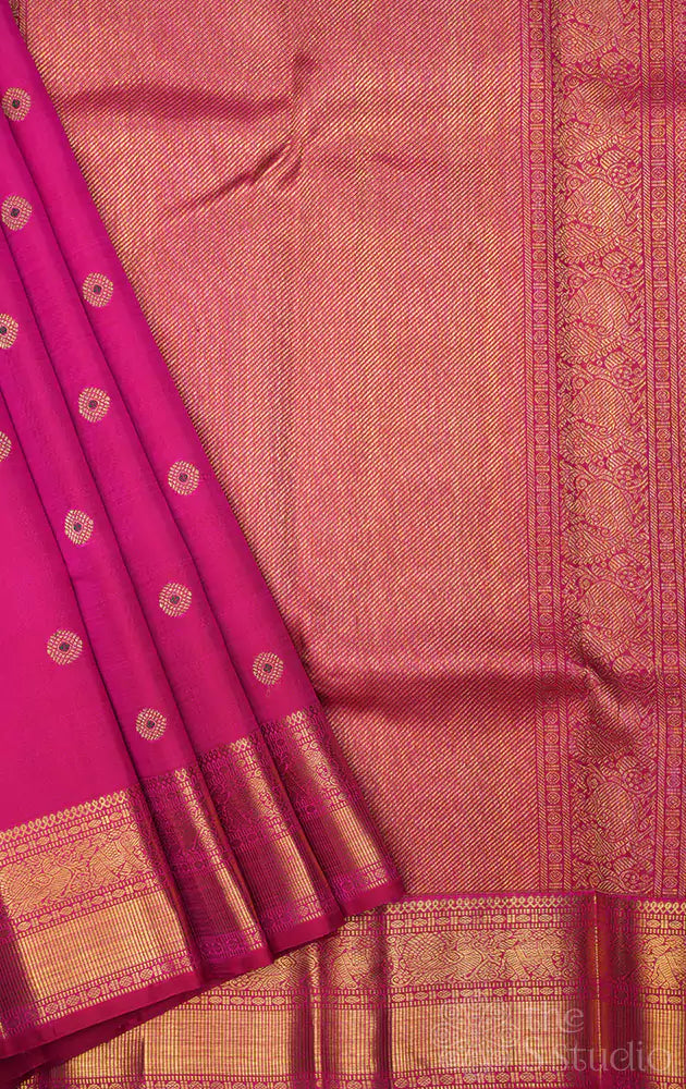Ranipink kanjivaram silk saree for wedding