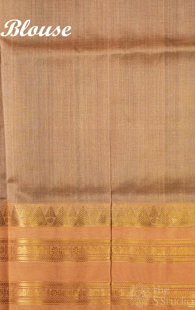 Rama blue vairaoosi silk cotton saree with rettaipet border