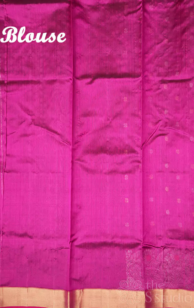 Magenta chanderi silk saree with small buttas