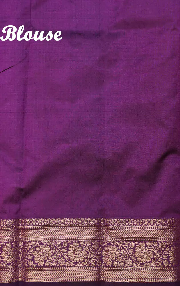 Purple handwoven banarasi katan silk saree with self border