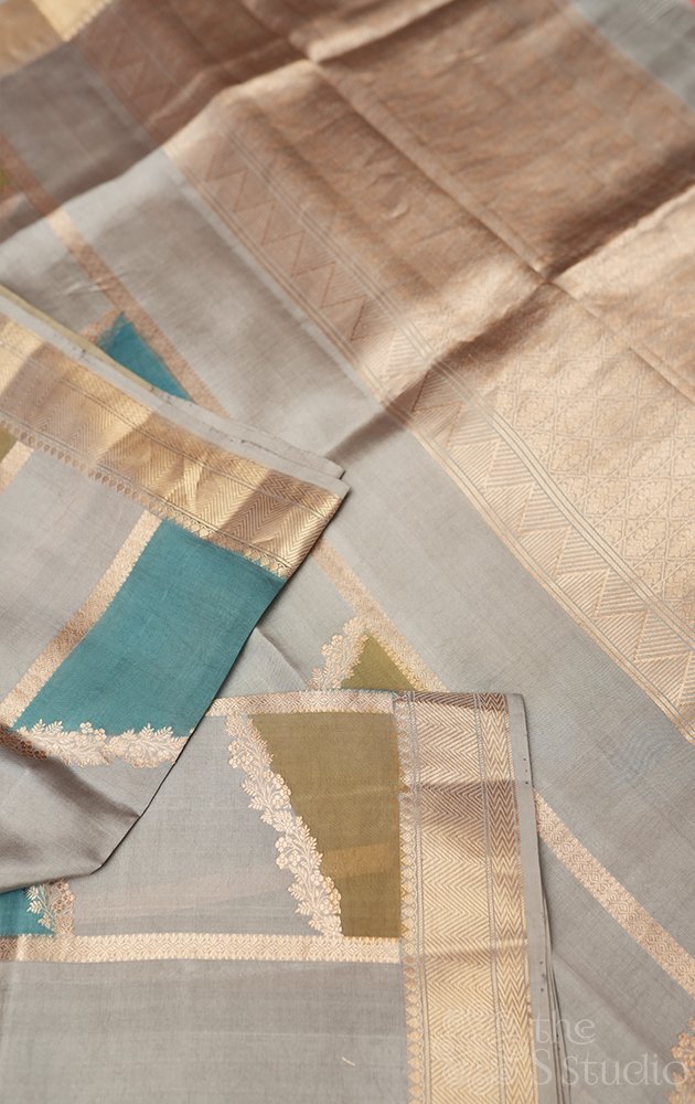 Pastel coloured rangkaat design banarasi soft katan silk saree