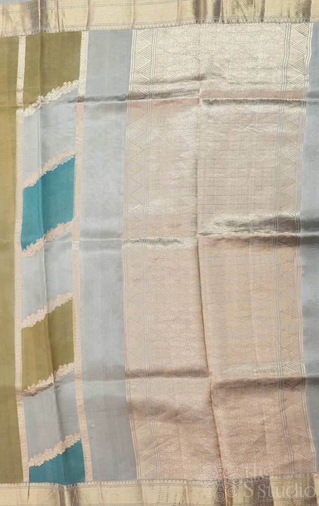 Pastel coloured rangkaat design banarasi soft katan silk saree
