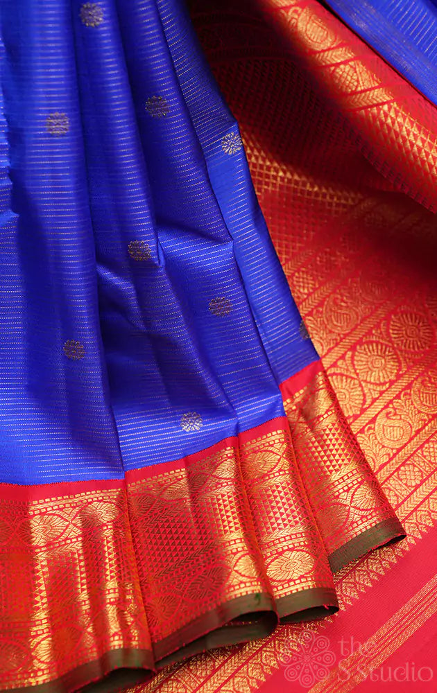 Royal blue vairaoosi kanchipuram silk saree