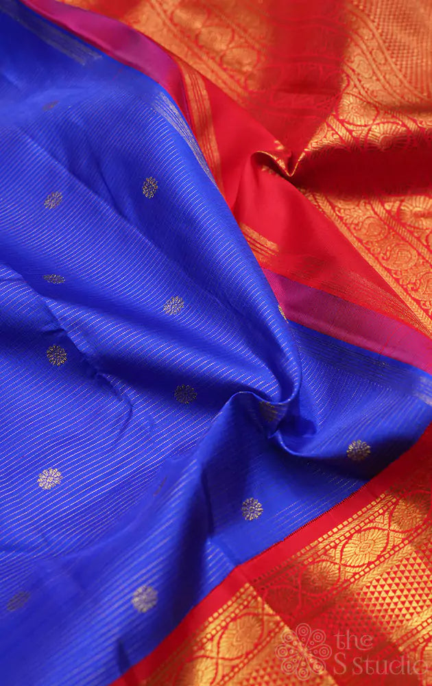 Royal blue vairaoosi kanchipuram silk saree