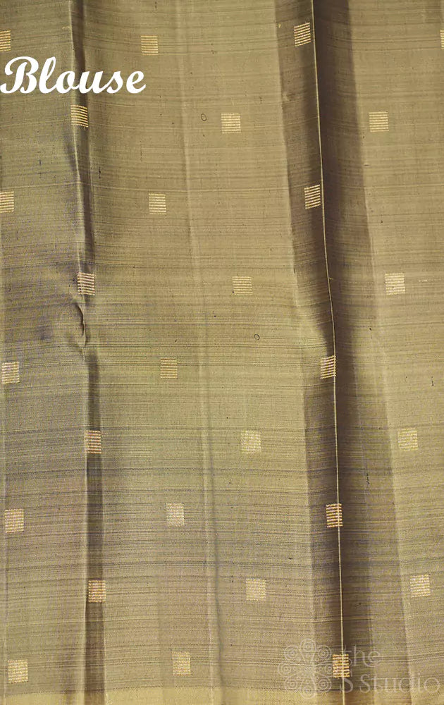 Brown kanchi silk saree with butta border