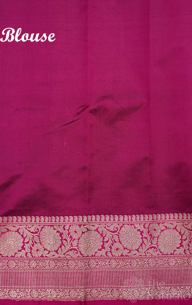 Black tussar silk saree with kadwa butta and pink silver zari border