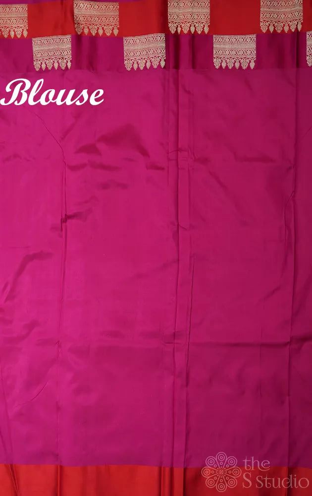 Mango yellow katan banarasi silk saree with double colour border