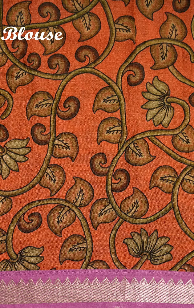 Pink mangalagiri silk cotton saree with polka dots