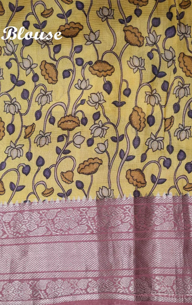 Light mauve pink mangalagiri silk cotton saree with polka dots