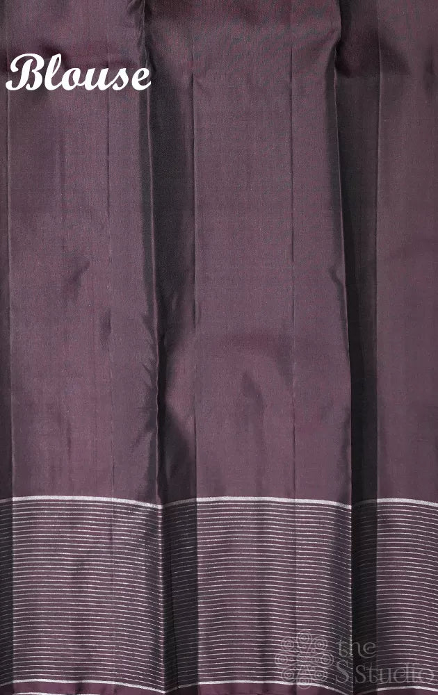 Rust soft silk saree with brown border