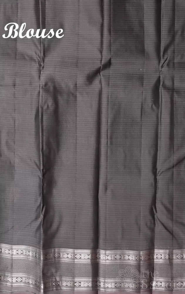 Green soft silk saree with grey border