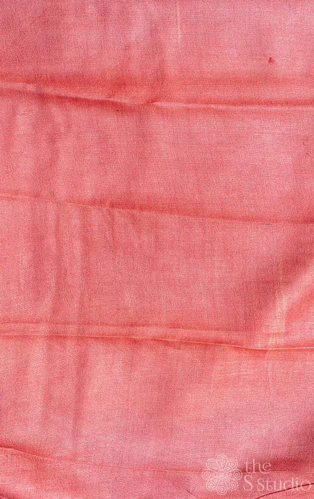 Mustard tussar silk saree with multicolour checks