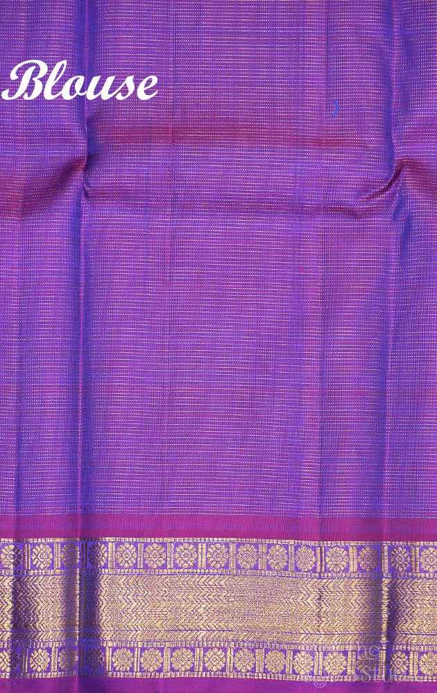 Peacock blue vairaoosi kanjivaram silk saree