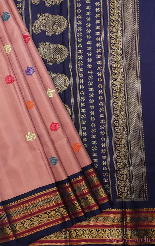 Chikku colour kanchipuram silk saree with adai weaving