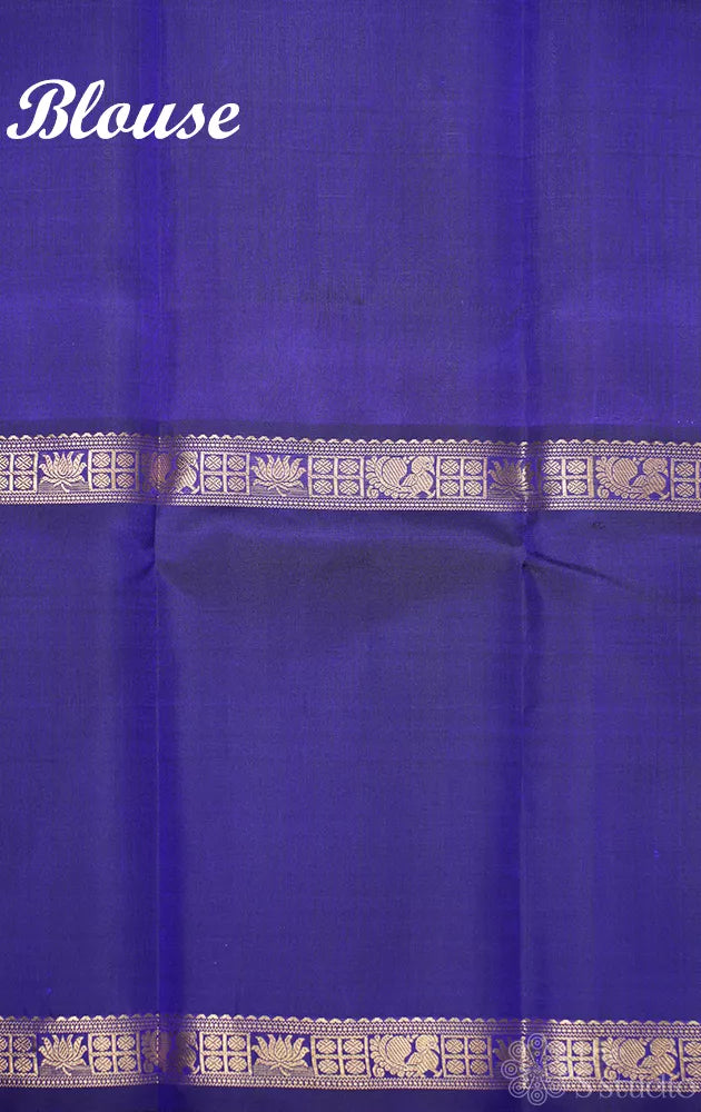 Royal blue kanjivaram silk saree with long border