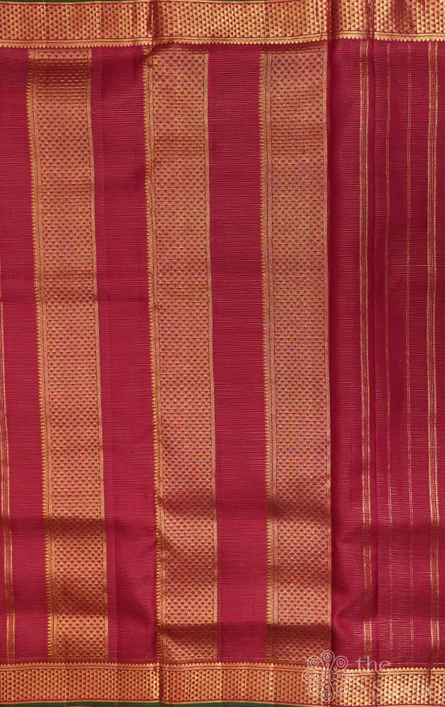 Maroon vairaoosi madisar kanchipuram silk saree for wedding