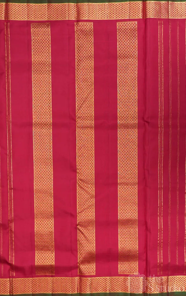 Maroon madisar kanchipuram silk saree for bride