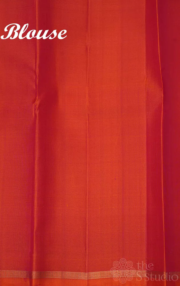 Deep purple plain kanchi silk saree with contrast pallu