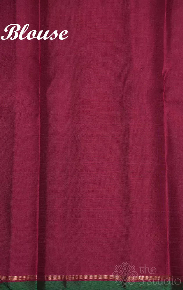 Maroon kanjivaram saree with border buttas