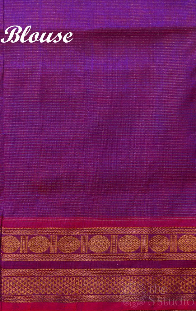 Purple vairaoosi handloom cotton silk saree with zari border